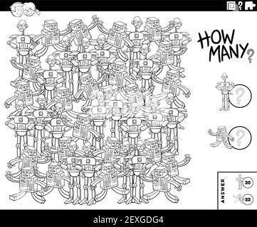 how many robots coloring page Stock Vector Image & Art - Alamy