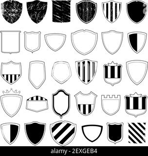 Vector silver shields Stock Photo - Alamy