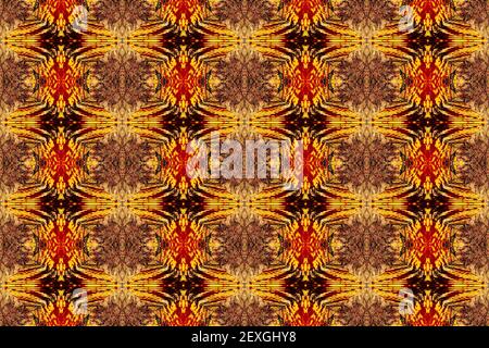 An image is duplicated, repeated, and colored, turning it into a geometric abstract design with composite photography. Stock Photo