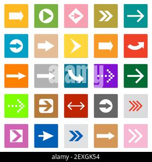 Arrow sign icon set square shape internet button Stock Photo