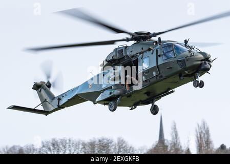 A NHIndustries NH90 TTH helicopter from the 18th Squadron of the Belgian Air Force. Stock Photo