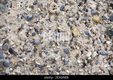 sand and stones background texture. Gravel sand material Stock Photo