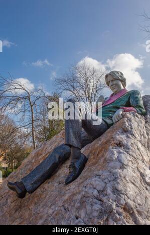 Oscar Wilde Memorial Sculpture at Dublin, Ireland Stock Photo