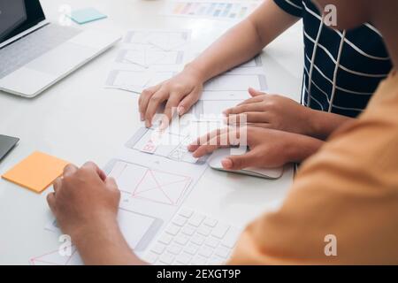 Mobile and website design and programing development technology. Stock Photo