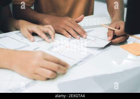 Mobile and website design and programing development technology Stock Photo