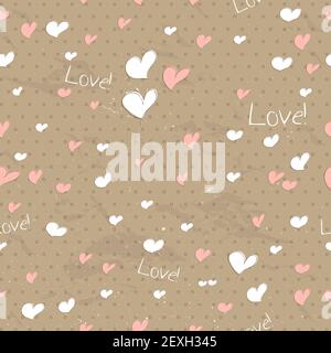 Vintage seamless texture with hearts Stock Photo - Alamy