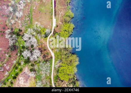 Aerial photo shows the early spring scenery in Zhangjiagang City, east ...