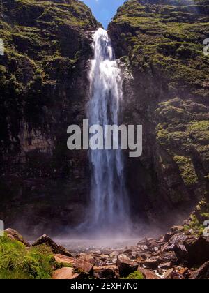 Casca D'anta waterfall at São Francisco river, Serra da Canastra National Park, Minas Gerais, Brazil Stock Photo