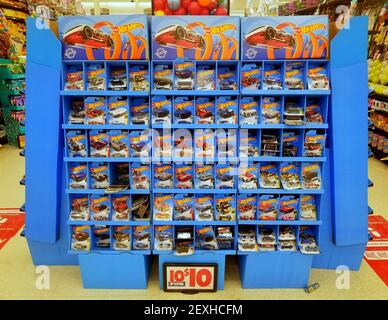 Wilmington, Delaware, U.S.A - February 22, 2021 - The display of Hot Wheels toy cars on sale Stock Photo