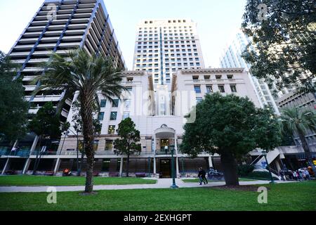 The Anzac Square & Memorial Galleries between Ann street and Adelaide street in Brisbane, Australia. Stock Photo