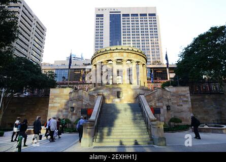 The Shrine of Remembrance is located in ANZAC Square, between Ann Street and Adelaide Street, in Brisbane, Queensland, Australia. Stock Photo