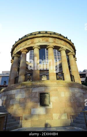 The Shrine of Remembrance is located in ANZAC Square, between Ann Street and Adelaide Street, in Brisbane, Queensland, Australia. Stock Photo