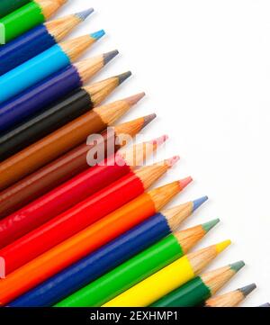 Brightly Colored Art Pencils Artist Supply Lead Writing Instrument Stock Photo