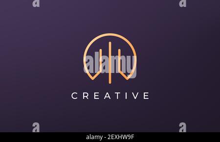 simple and modern gold real estate logo Stock Vector