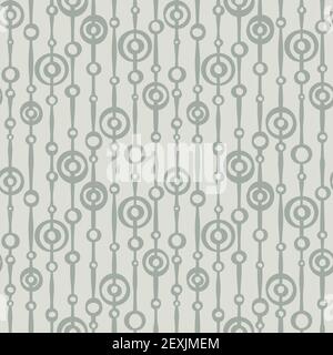 A seamless retro pattern with dots intertwined with lines. Stock Vector