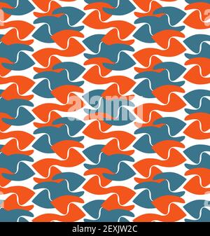 Orange and blue seamless vector pattern Stock Vector
