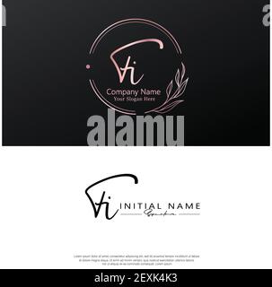 F I FI Initial letter handwriting and signature logo. Beauty vector initial logo .Fashion, boutique, floral and botanical Stock Vector