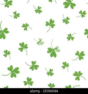 Seamless Shamrock background. St Patrick day vector. Irish Clover Stock Vector