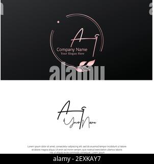 A Q AQ Initial letter handwriting and signature logo. Beauty vector initial logo .Fashion, boutique, floral and botanical Stock Vector