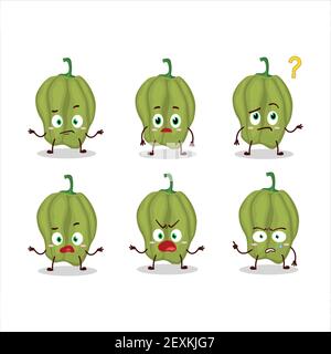 Cartoon character of new green hananero with what expression. Vector illustration Stock Vector