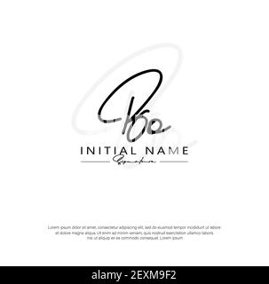 B O BO Initial letter handwriting and signature logo. Beauty vector initial logo .Fashion, boutique, floral and botanical Stock Vector
