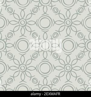 A seamless retro pattern with dots intertwined with lines. Stock Vector