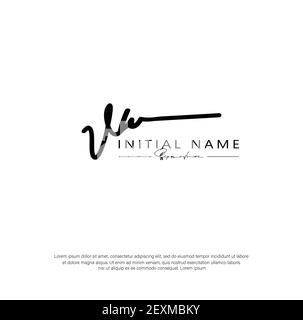 V W VW Initial letter handwriting and signature logo. Beauty vector initial logo .Fashion, boutique, floral and botanical Stock Vector