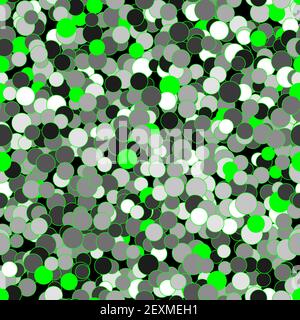 Abstract seamless pattern of randomly arranged contours of monochrome circles Stock Vector