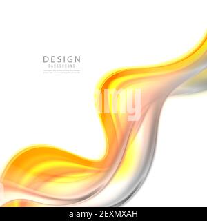 Orange Gray Smooth Wave Stream Abstract Wave Background Vector Stock Vector