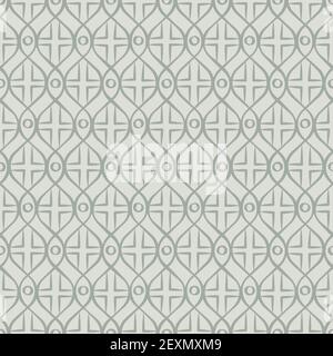 A seamless retro pattern with dots intertwined with lines. Stock Vector