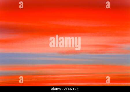 Beautiful multi-colored clouds before sunrise Stock Photo