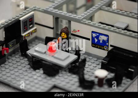 A Lego city on display at the Bricks Cascade convention. (Photo by: Alex  Milan Tracy/Sipa USA Stock Photo - Alamy