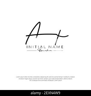A X AX Initial letter handwriting and signature logo. Beauty vector initial logo .Fashion, boutique, floral and botanical Stock Vector