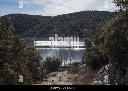 A view of Las Cogotas Reservoir, Mingorria, Avila, Castilla-Leon, Spain Stock Photo