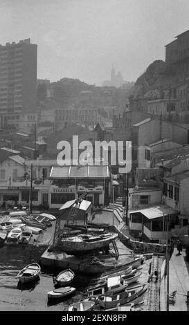 Marseille from the Pont du Vallon des Auffes on Corniche Président John Fitzgerald Kennedy, 1977 Stock Photo