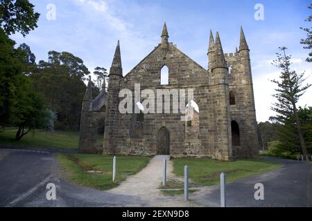 Ancient Church IN Port Arthur Tasmania Australia Stock Photo