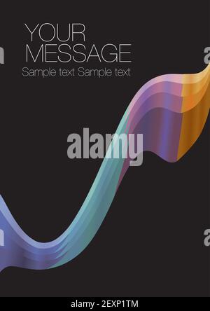 Colorful wave layout design with own area for own text. Vector illustration. Stock Vector