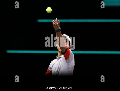 Kei Nishikori of Japan during day 3 of the 48th ABN AMRO World Tennis Tournament, an ATP Tour 500 tournament on March 3, 2021 at the Rotterdam Ahoy in Rotterdam, Netherlands - Photo Jean Catuffe / DPPI Stock Photo