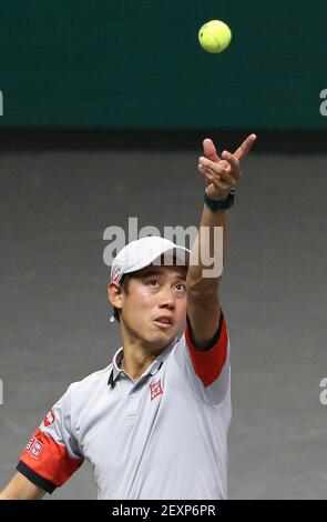 Kei Nishikori of Japan during day 3 of the 48th ABN AMRO World Tennis Tournament, an ATP Tour 500 tournament on March 3, 2021 at the Rotterdam Ahoy in Rotterdam, Netherlands - Photo Jean Catuffe / DPPI Stock Photo