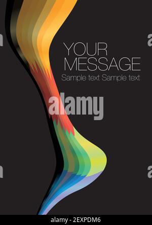 Colorful wave layout design with own area for own text. Vector illustration. Stock Vector