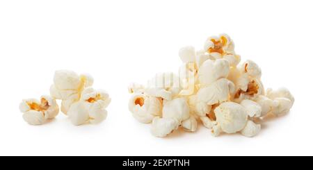 small pile of popcorn isolated on white Stock Photo