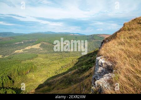 A beautiful shot of meadows on hills in Southern Brazil Stock Photo