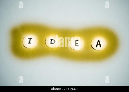 Idea concept, idea word. Stock Photo