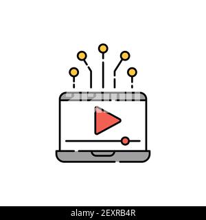 Streaming service color line icon. Pictogram for web page, mobile app ...