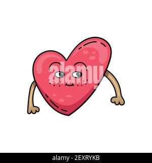 Doodle of beautiful heart illustrations. Valentine card. Template for the design. Stock Vector