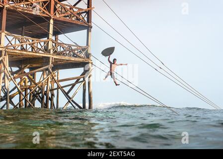 Cloud 9 Cloud9 Tower Surf Spot Siargao Island The Philippines Stock Photo