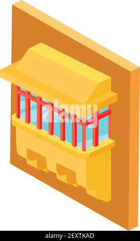 Classic balcony icon. Isometric illustration of classic balcony vector icon for web Stock Vector