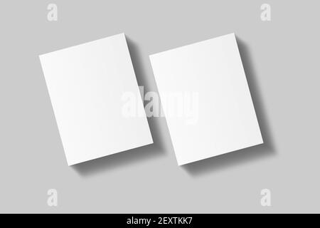 Realistic blank US letter flyer brochure for mockup. Paper or poster illustration. 3D Render. Stock Photo