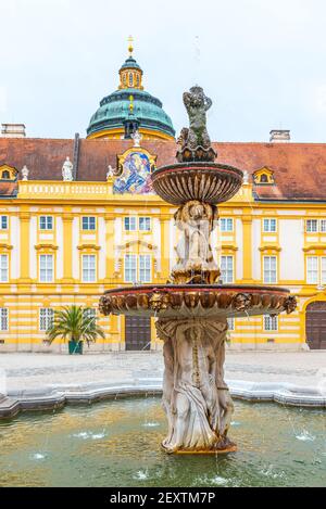Detailed view of fountain on Prelate's Courtyard, Melk Abbey, Melk, Austria Stock Photo