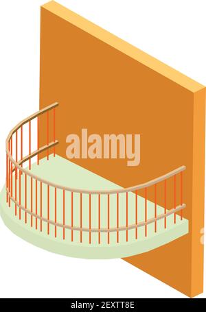 Lattice balcony icon. Isometric illustration of lattice balcony vector icon for web Stock Vector